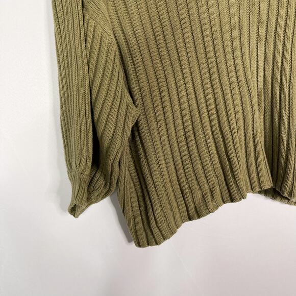 Urban Outfitters Womens Small Olive Green Lou Mock Neck Pullover Sweater Cotton - Picture 5 of 11